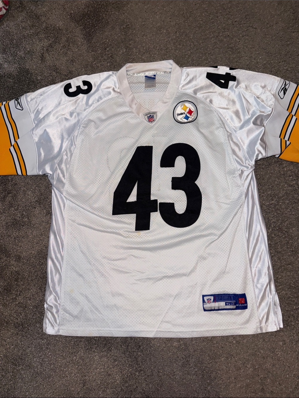 Pittsburgh Steelers #43 White Jersey